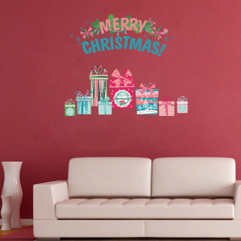 Αυτοκόλλητο τοίχου Χριστουγεννιάτικα με δωράκια και ευχές